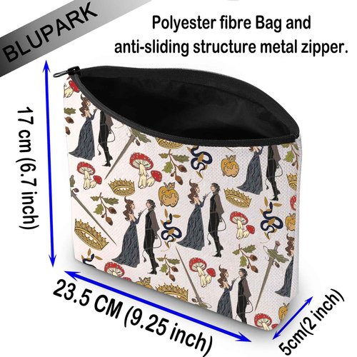 BLUPARK The Cruel Prince Makeup Bag Bookish Gift Jude and Cardan Cosmetic Bag Fantasy Book Lover Gifts (J&C)