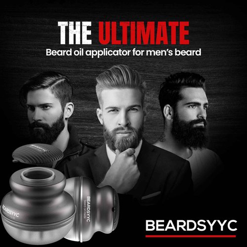 BEARDSYYC Beard Oil Applicator and Brush, Black, Beard Oil Dispenser/Releaser for all Beard Type