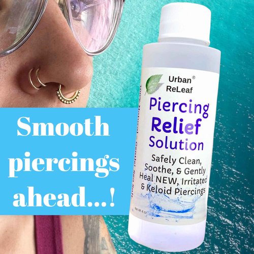 Set Urban ReLeaf Piercing Bump Shrinking Drops & Piercing Relief Solution ! Gentle, Effective Aftercare. Fast Help for Irritated, Keloid, Fussy & Problem Piercings, 100% Natural with Essential Oils.