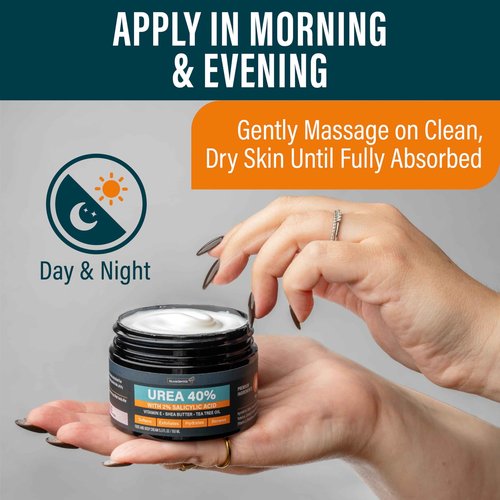 NUVADERMIS Urea Cream 40% for Feet – Maximum Strength Foot Repair Lotion with 2% Salicylic Acid, Shea Butter, Tea Tree Oil, and Vitamin E – For Dry, Cracked Heels – 5.29 oz Jar - 2 Pack