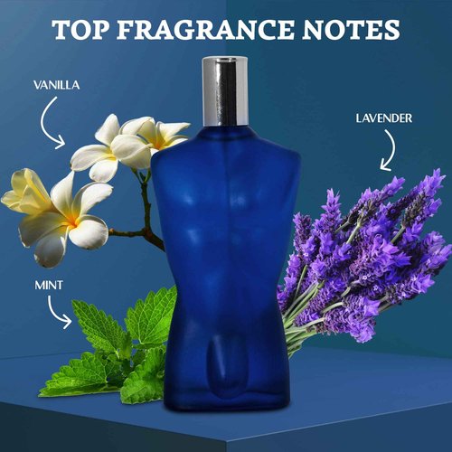 NovoGlow Blue For Men - 3.4 Fl Oz Eau De Parfum Spray for Men - Long Lasting Warm Masculine & Spicy Fragrance Smell Fresh All Day Long Gift for Men for All Occasions