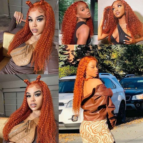Ginger Bundles 350 Deep Wave Bundles Orange Human Hair Bundle 8 10 12 inch Ginger Orange Human Hair Bundle