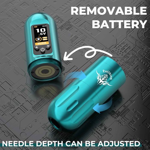 Tuffking Tattoo Machine Kit Rotary Wireless Tattoo Pen Kit with 20pcs Extra Smooth Cartridge Needles Practice Skin Supplies for Beginners & Professional Artists