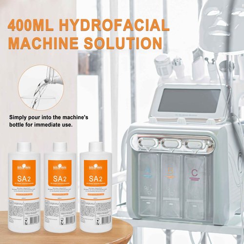 AS1 SA2 AO3 Aqua Peeling Solution Skin Care Aquapeel Serum for Hydro Facial Dermabrasion Machine Cleansing and Moisturizing 400ml/14.1Fl.oz Set of 3 Bottles SA2 Elitzia ETSA02