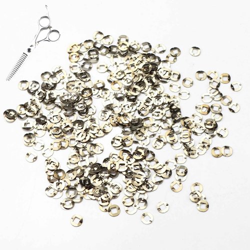 TorSor 15 Pack Hair Cutting Scissors Clicker Plate Replacement Internal Single Layer Stainless Steel Gasket Washer For Hairdressing Scissor Repair Parts Barber Thinning Shears 5 Different Sizes