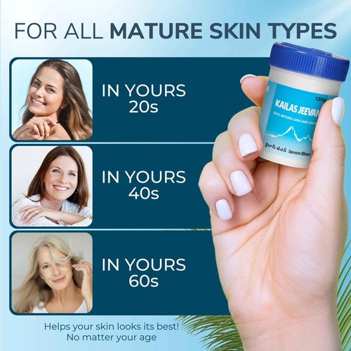 Kailas Jeevan Herbal & Natural Skincare Cream - 100% Natural Face Cream, Chemical-Free Cream, Skin Moisturizing Cream, Cracked Heels & Skin Soothing Cream, Skin Nourishing & Hydrating - 120g (2 Pack)