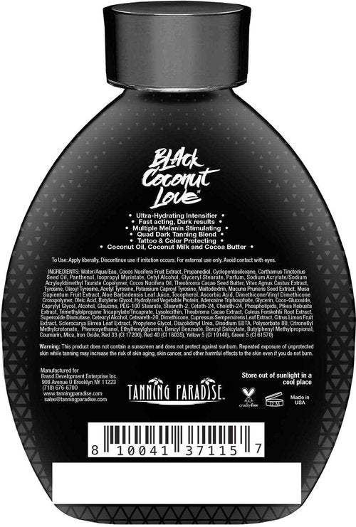 Tanning Paradise Aloe Black Tanning Lotion | Anti-Aging, Anti-Orange, Anti-Wrinkle Matte Black Bronzer Tanning Lotion | Tattoo & Color Fade Protection | Aloe Vera Cashmere Blend Tanning Lotion 13.5 oz