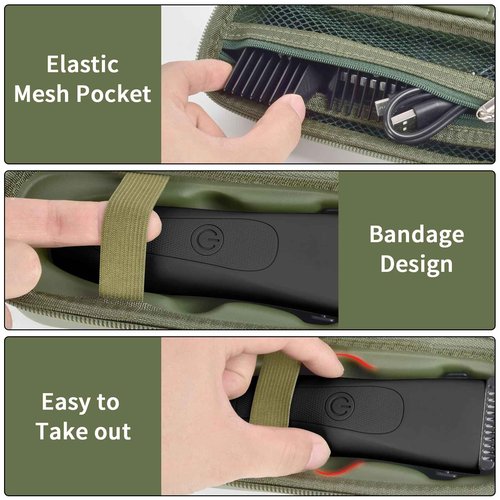 PAIYULE Case for MANSPOT for Meridian Body Hair Trimmer for Men, Electric Beard Shaver Storage Holder for LADYSPOT Pubic Razor and Extra Blade Heads- Box Only (Green)
