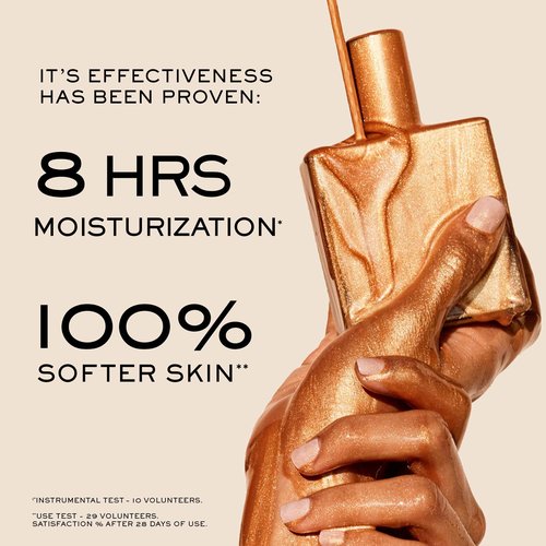 Nuxe Huile Prodigieuse Shimmer Dry Oil With 7 Botanical Oils for Radiant Glow & Hydration for Face, Body & Hair, 3.3 Fl Oz