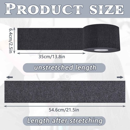 1000 Pieces 10 Rolls Disposable Black Barber Neck Strips, Black Barber Neck Strips Disposable Stretchy Edge Paper Hair for Salon Haircut Styling Barbershop Accessories