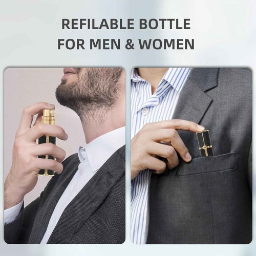 muilsae BF00BKS Leather Perfume Bottle 5ml – Bottom-Fill Refillable Dispenser, Leak-Proof & Portable for Men & Women, Ideal for Travel, Gifting & Daily Use (BKS)