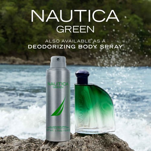 Nautica Color Green Eau de Toilette for Men, Woody Fougere Fragrance, Notes of Ginger, Geranium and Vetiver, 1.6oz