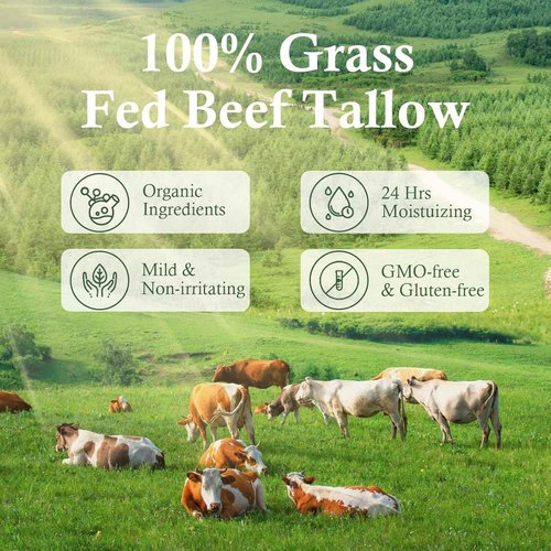 mkzea Beef Tallow for Skin, Beef Tallow, Tallow and Honey Cream, Grass Fed Beef Tallow, Whipped Beef Tallow for Face Moisturizer for All Purpose with Raw Honey Tallow Balm, 2 packs