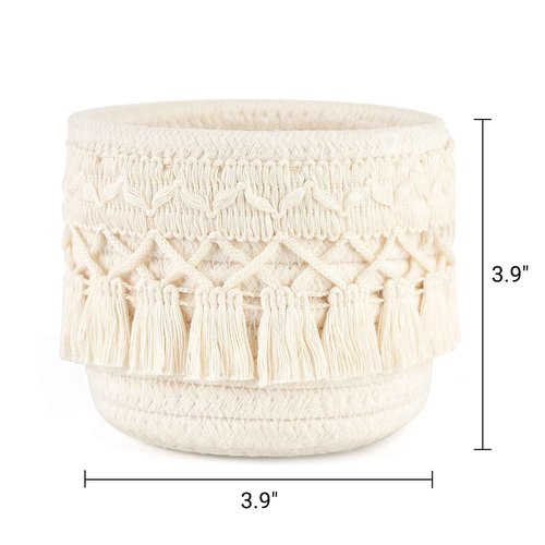 Mkono 5 Pcs Macrame Baskets Cotton Rope Basket for Organizing, Boho Decor Basket