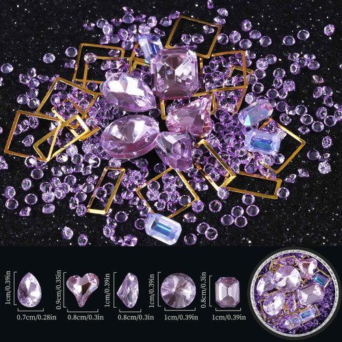 6 Wheels Mixed Sparkle Nail Art Rhinestones Diamonds Crystals Butterfly Beads Artificial Pearls Gold Silver Nail Studs Gems Metal Hollow Rivets Charms (Kit-4)