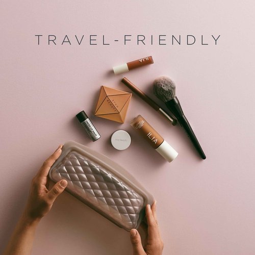 Stasher Premium Silicone Reusable Makeup Touch-Up Bag, Taupe, Beauty & Travel Toiletry Bag, Storage Bag Organizer, Dishwasher & Heat Safe, TSA Friendly, BPA Free, Leak-free, Eco Friendly, 12 Oz