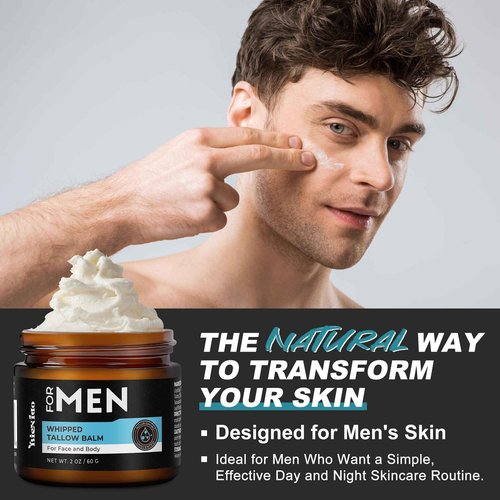 BieNido Beef Tallow for Skin Men – Whipped Beef Tallow and Honey Balm for Men with Raw Honey & Jojoba Oil for Sensitive and Dry Skin