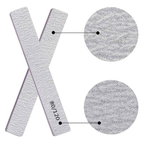 100 Pcs Nail Files for Acrylic Nails 80/120 Grit Double Sides Emery Boards Professional Nail Buffering Files