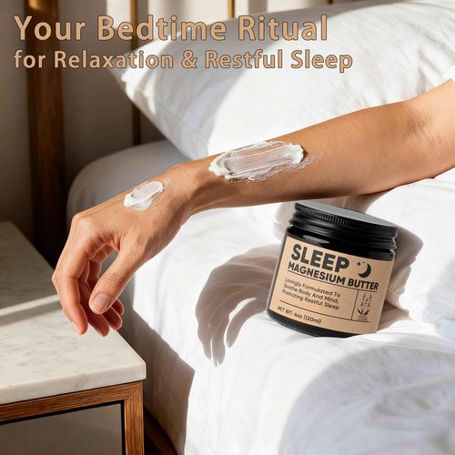 WAESKI Magnesium Butter for Sleep - Magnesium Cream with Shea & Mango Butter, Arnica & Essential Oils, Nighttime MagnesiumLotion for Leg, Foot, Original Lavender 4oz