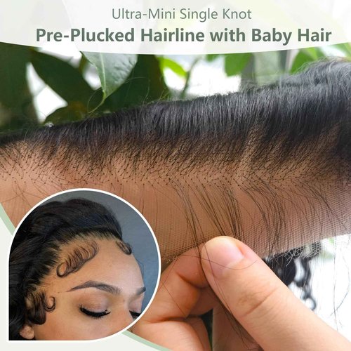 2x6 HD Lace Closure Loose Deep Wave Human Hair 12 Inch - 0.10mm Ultra-thin Invisible Burmese Curly 2 by 6 Closure, 100% Pre Plucked Brazilian Raw Virgin Hair Skinlike HD Lace Closure Wet and Wavy