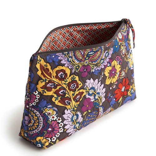 Vera Bradley Women's Premium Cotton Large Pouch, Colorful Bouquet, One Size