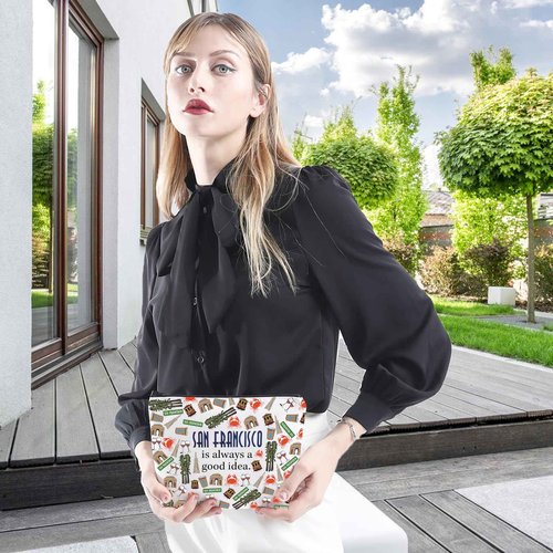 WCGXKO San Francisco Skyline Zipper Pouch Makeup Bag (San Francisco)