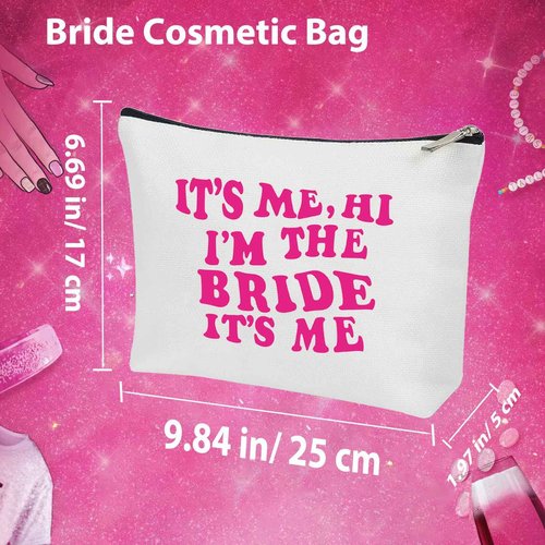 Creakraft Bride Gifts Makeup Bag TS Singer Inspired Gift TS Fans Merch Music Lover Gift for Bride Cosmetic Canvas Bag Honeymoon Travel Organizer Zipper Pouch for Engaged Wedding Bridal Shower Gifts