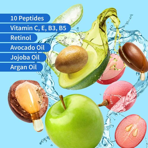 Ebanel Bundle of Gentle Exfoliating Face Scrub Peeling Gel 4.12 Oz, Hyaluronic Acid Serum, and 20% Vitamin C Serum