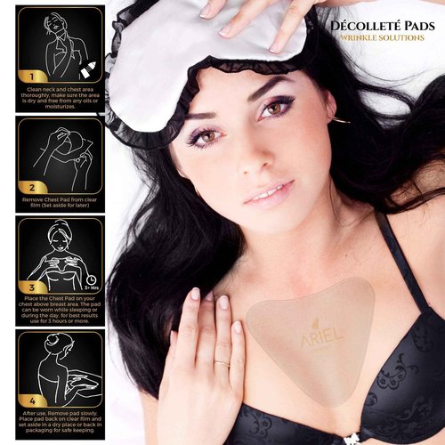 SILCIOR 2 PACK Silicone Chest Wrinkle Pads, Reusable Anti-Wrinkle Decollete Patches, Overnight Chest Smoothing Pads for Fine Lines, Skin-Firming Crepe Pad
