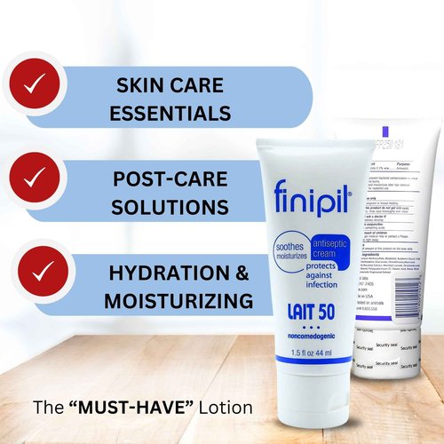Nufree Finipil Lait 50 – Antiseptic Post-Hair Removal Lotion, Soothes & Protects Skin, Set of 2 Tubes 44 Ml