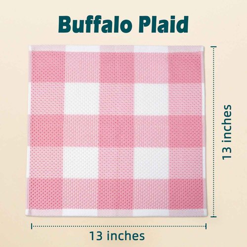 Checkered Washcloths 12 Pack – 100% Cotton Face Towels for Family Use, Quick-Dry & Soft, 13 x 13 in, Bathroom Towels in 4 Colors