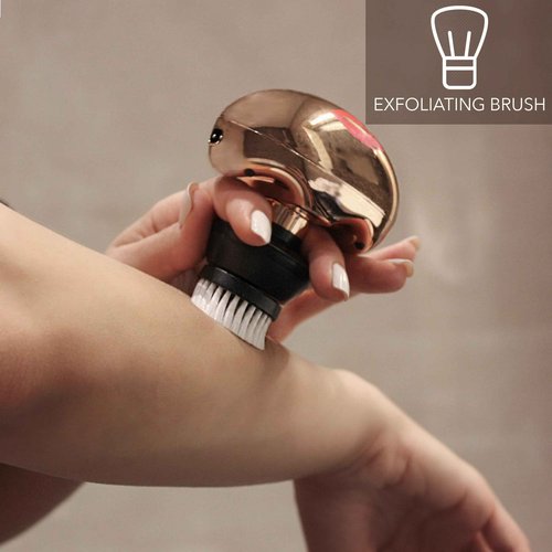 Skull Shaver Body Exfoliating Brush Attachment - Skin-Cleansing Exfoliator - Compatible with Pitbull, Palm & Butterfly Kiss Shavers - Black