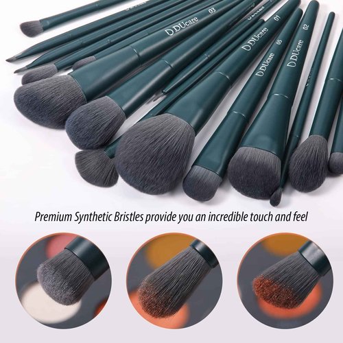 DUcare Makeup Brushes Set 17 Pcs with Brush Cleaning Mat and Makeup Sponge+Eyelash Comb