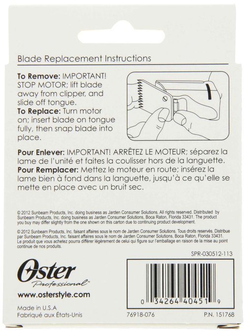 Oster Professional 76918-076 Replacement Blade for Classic 76/Star-Teq/Power-Teq Clippers, Size #1A 1/8" (3.2 mm)