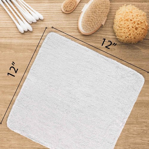 DecorRack 10 Pack 100% Cotton Wash Cloth, Luxurious Soft, 12 x 12 inch Ultra Absorbent, Machine Washable Washcloths, White (10 Pack)
