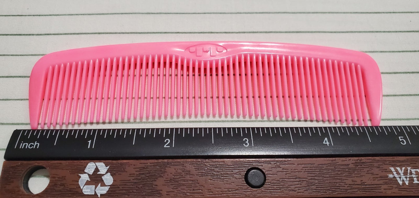 Vintage Pink Hair Combs Set of 6 - Unbreakable 5-Inch Hair Accessories