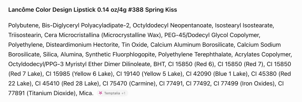 Lancôme Color Design Lipstick #388 Spring Kiss 0.14 oz / 4g - New In Box