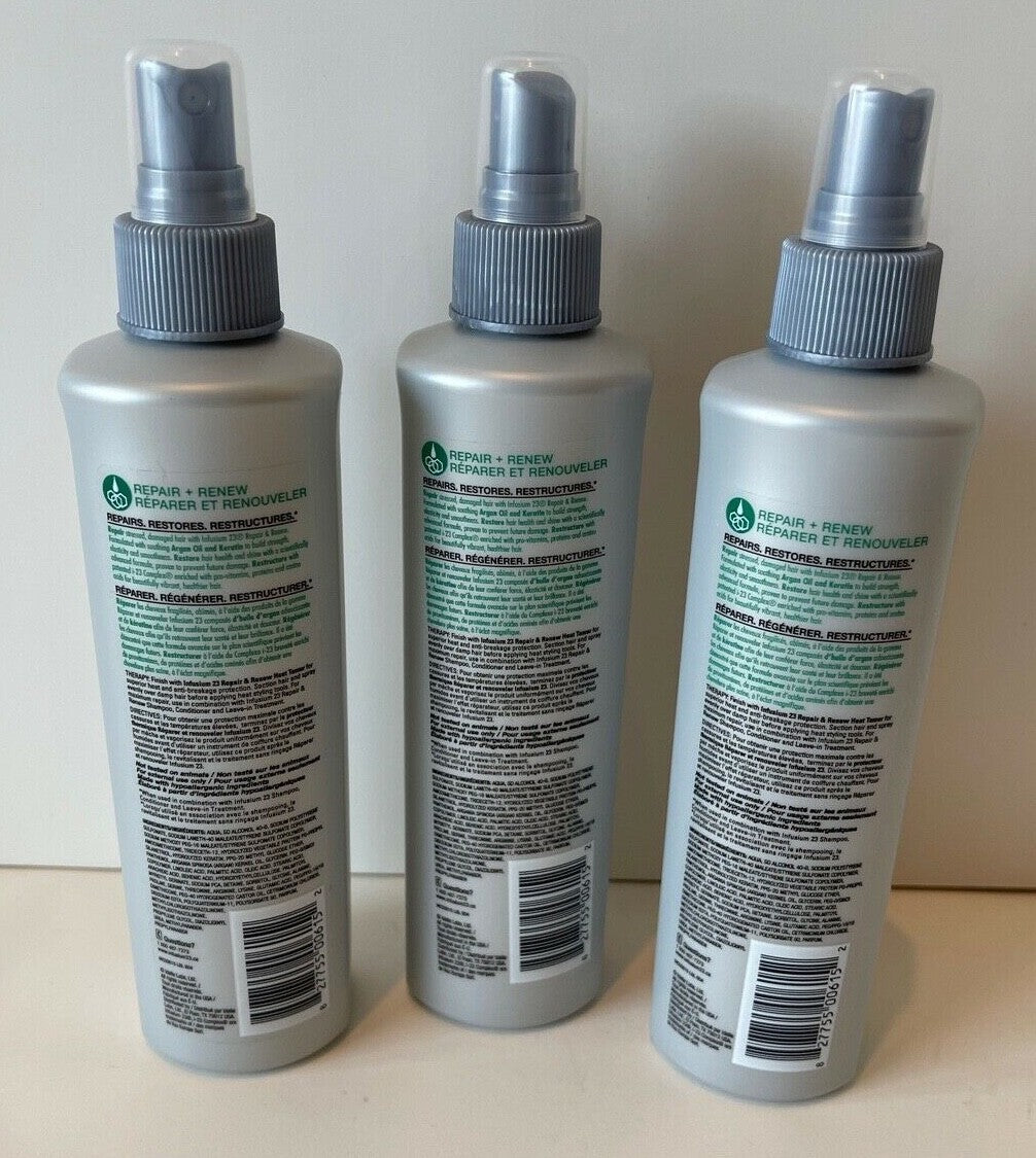 Infusium 23 Repair & Renew Heat Tamer Spray 3-Pack, Argan Oil & Keratin, 7.6 oz