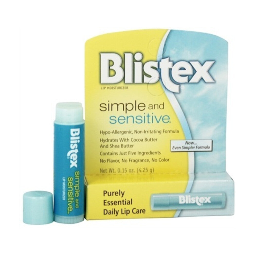 6-Pack Sensitive Lip Moisturizer with Cocoa Butter & Jojoba - 0.15 Oz