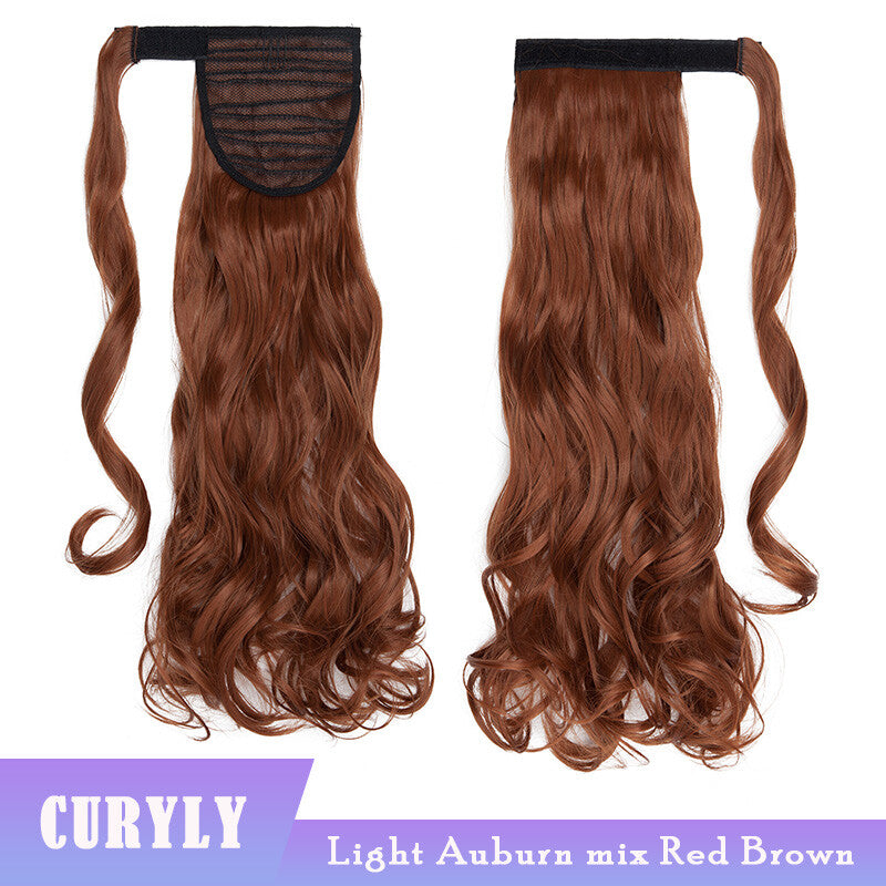 Thick Clip-In Ponytail Hair Extension - Fake Human Hair, Wavy & Straight