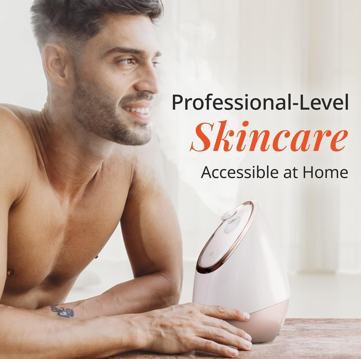 Facial Steamer for Face with Pore Cleansing & Aromatherapy - Rose Gold