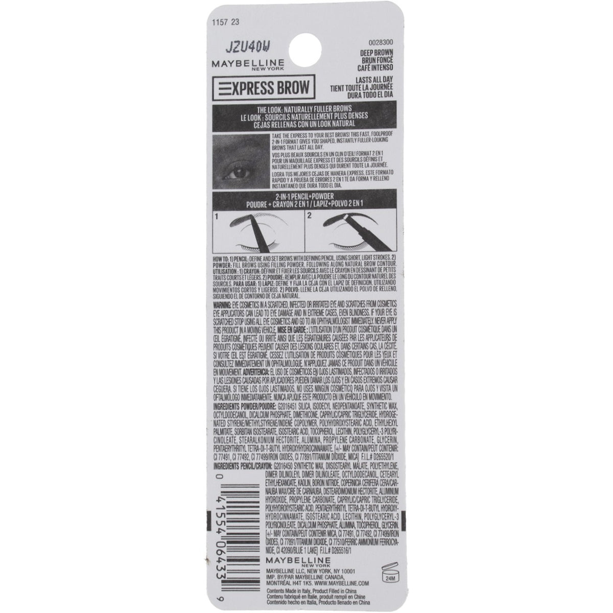 Maybelline Express Brow 2-in-1 Pencil and Powder - Deep Brown 260