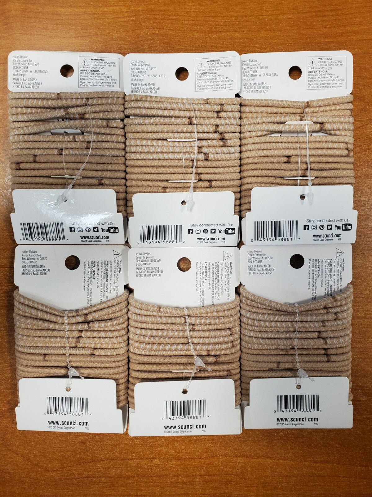 6 Packs of 18: Scunci No Damage Hair Color Match Blonde Ties (8817)
