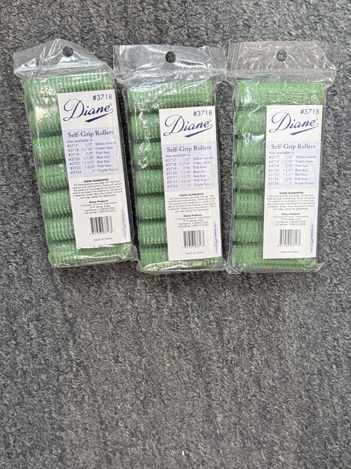 Self-Grip Hair Rollers Green 11/16 Inch 7 Pack for Styling