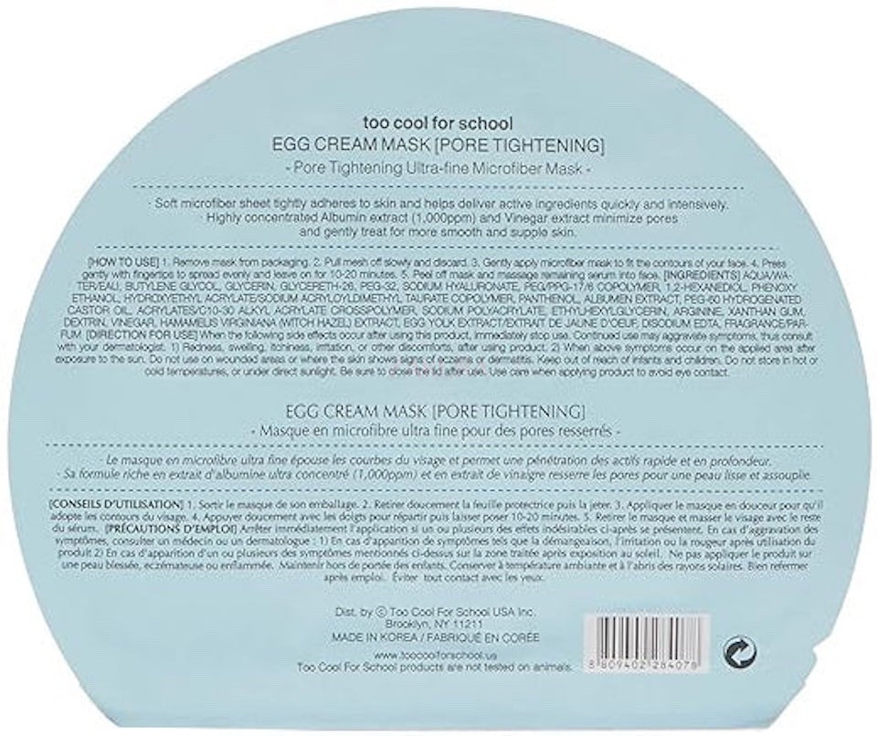 Egg Cream Mask Sheet - Pore Refining Microfiber