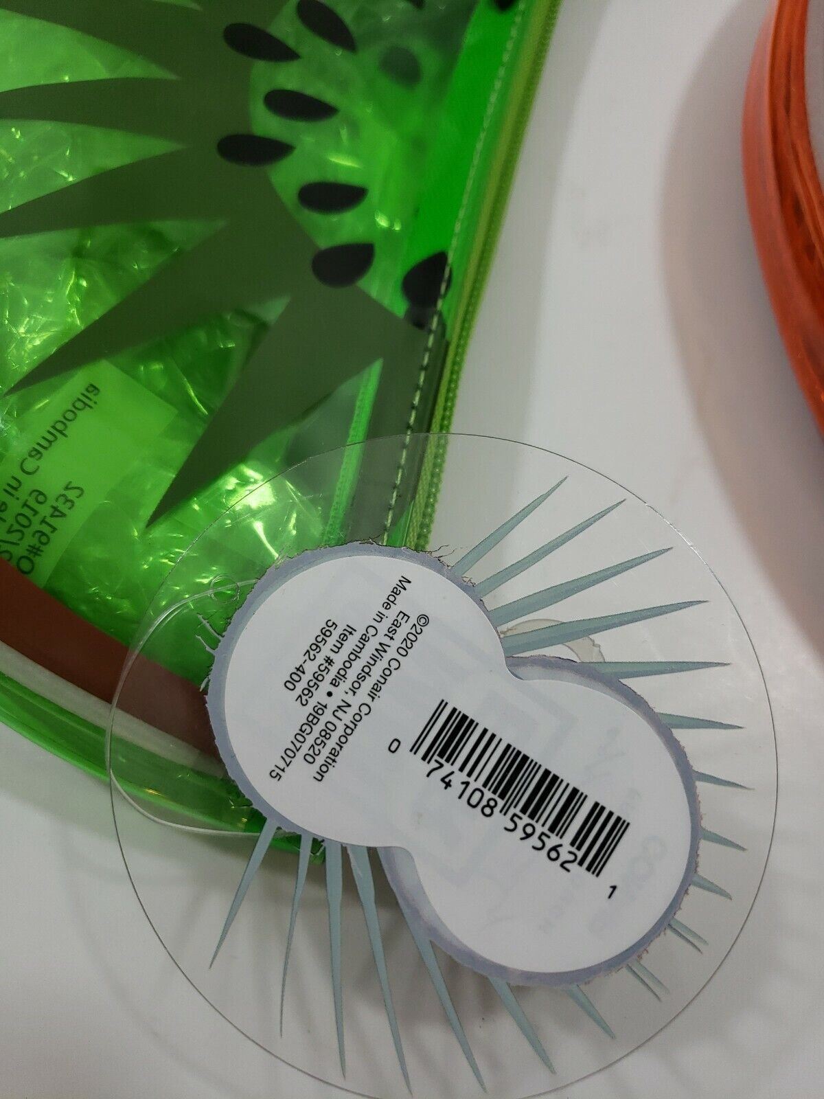 Conair Summer Fruit Pouch Watermelon Makeup Bag - Orange & Green