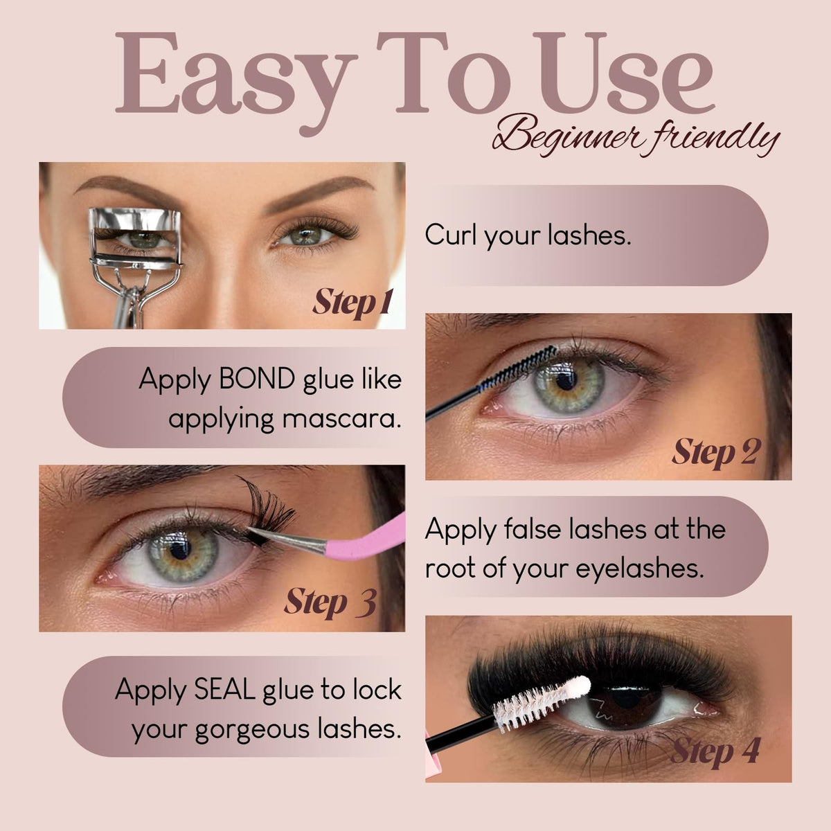 Wispy Lash Clusters Set with 4 Styles, Fluffy Natural Look, Easy Application