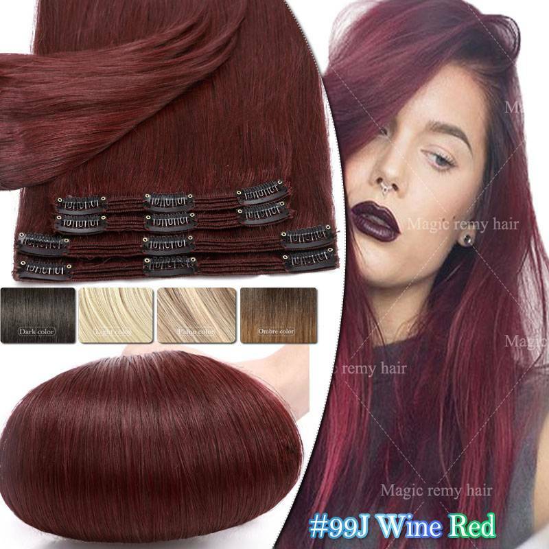 Thick Double Weft Clip-In Human Hair Extensions - Full Head Set