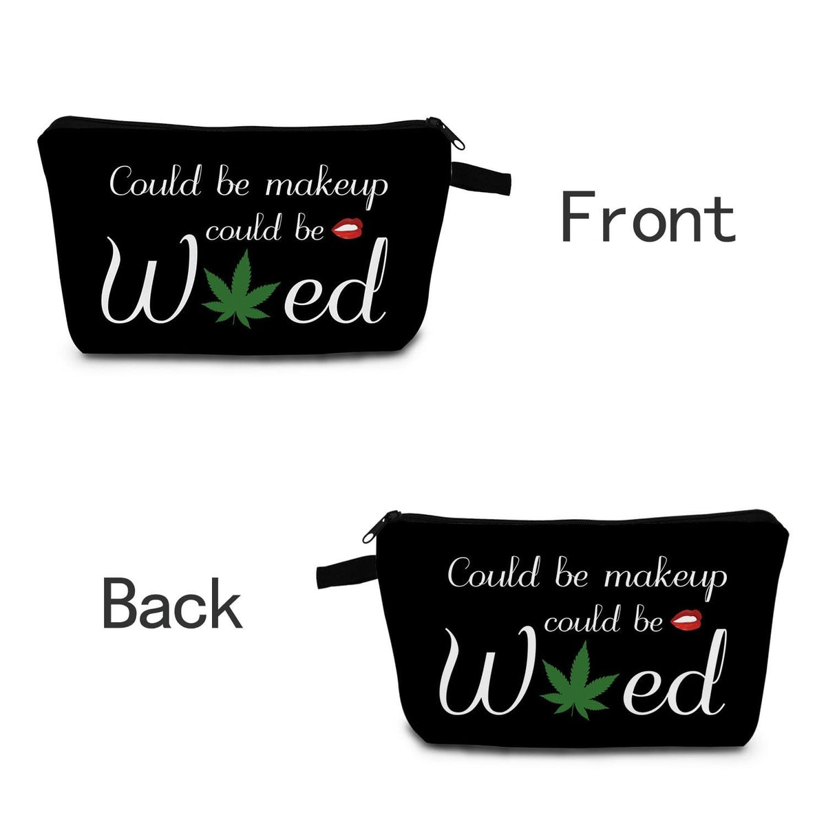 Funny Weed Leaf Makeup Bag - Travel Cosmetic Organizer for Women & Friends