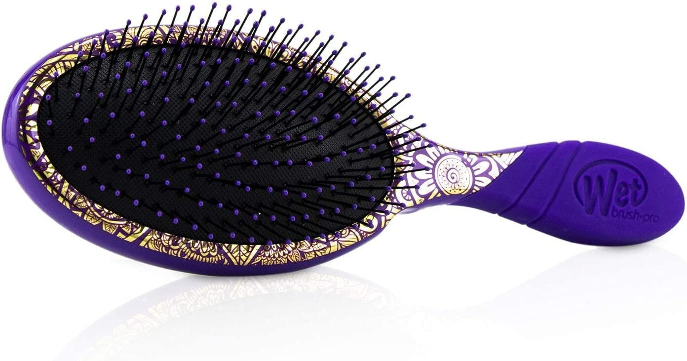 Wet Detangler Hair Brush - Gentle, Pain-Free Knot Remover for Wet & Dry Hair - Heavenly Henna Purple Mehndi